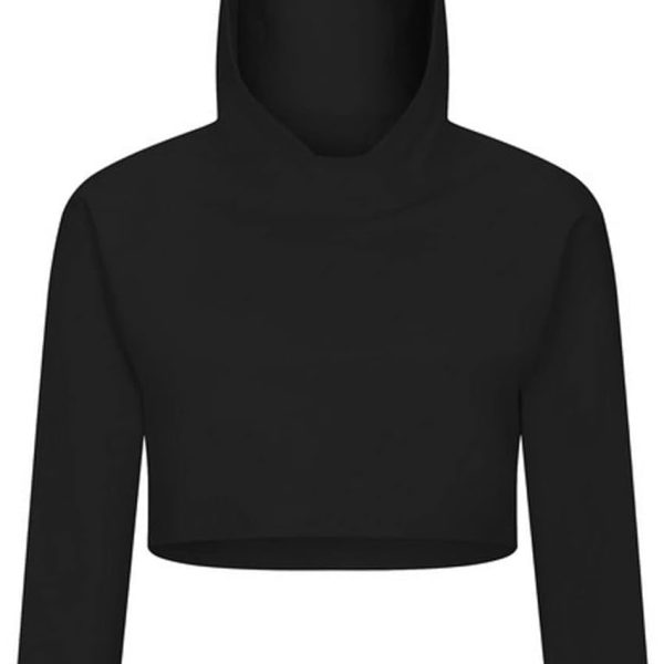 TOEE Women Sweatshirts Women Clothes Relaxed Fit Running Cotton Soft Sweatshirts Fitness Sports Yoga Pullover Top Yours Cropped Hoodie (Color : Black, Size : Small)