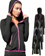 ⁦TOEE Women Sweatshirts Women's Running Jacket Clothes Long Sleeve Running Hoodie Yoga Gym Fitness Tight Tops Quick-Dry Breathable Sports Coat (Color : Black, Size : XX-Large)⁩ - الصورة ⁦2⁩