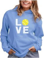 تي ستارز سويت شيرت Love Tennis هدية لمشجعي التنس لاعب التنس رائع المرأة هوديي متوسط كاليفورنيا الأزرق