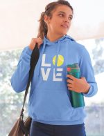 ⁦تي ستارز سويت شيرت Love Tennis هدية لمشجعي التنس لاعب التنس رائع المرأة هوديي متوسط كاليفورنيا الأزرق⁩ - الصورة ⁦2⁩