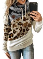 FYTVHVB Womens Cowl Neck Pullover Hoodie Casual Color Block Long Sleeve Drawstring Sweatshirt Jumper Tunic Lightweight Fleece Tops S-5XL
