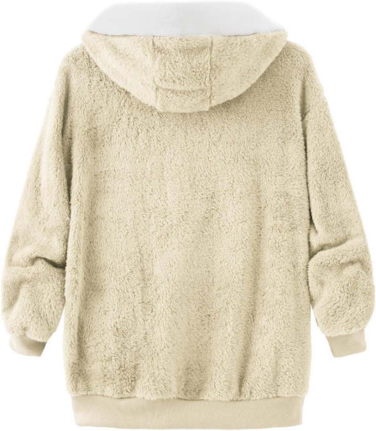 ⁦TOEE Women's Coat Women Coats Hoodies,Autumn Sweatshirt Streetwear Ladies Casual Loose Jackets,Fleece Zipper Outwear Long Sleeve Female Tops (Color : Blue, Size : XXL)⁩ - الصورة ⁦4⁩