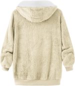 ⁦TOEE Women's Coat Women Coats Hoodies,Autumn Sweatshirt Streetwear Ladies Casual Loose Jackets,Fleece Zipper Outwear Long Sleeve Female Tops (Color : Blue, Size : XXL)⁩ - الصورة ⁦4⁩