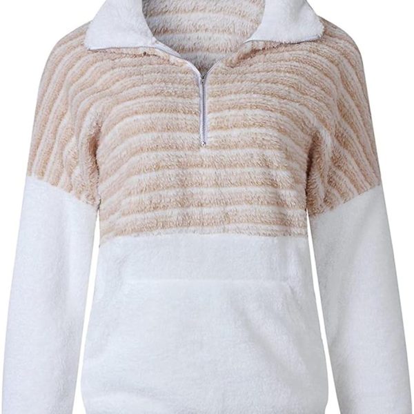 HOT BODY Flannel Jacket Autumn Winte Warm Women Fleece Jacket，Plus Size Hooded Sweatshirts Outdoor Fleece Coat ，Hoody Blouses (Color : Beige, Size : Medium)