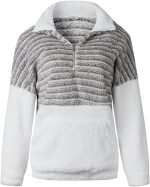 ⁦HOT BODY Flannel Jacket Autumn Winte Warm Women Fleece Jacket，Plus Size Hooded Sweatshirts Outdoor Fleece Coat ，Hoody Blouses (Color : Beige, Size : Medium)⁩ - الصورة ⁦4⁩