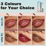 ⁦AmiCera Lip Stain Peel Off, Brown Lip Liner, Lip Tattoo Peel Off Long Lasting Waterproof Lip Tint, Natural Matte Highly Pigmented Transfer Proof Lipstick Lipstain, Dark Brown⁩ - الصورة ⁦7⁩