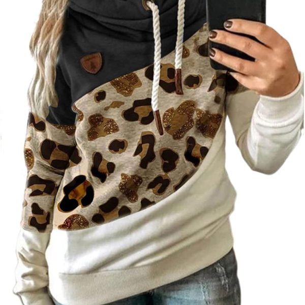 FYTVHVB Womens Cowl Neck Pullover Hoodie Casual Color Block Long Sleeve Drawstring Sweatshirt Jumper Tunic Lightweight Fleece Tops S-5XL