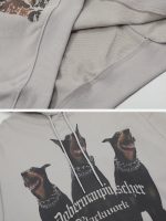 ⁦COOLMONAR Womens Carton Graphic Hoodie Streetwear Print Causal Loose Oversized Hooded Sweatshirts Top E-Girl 90s Aesthetic Jacket⁩ - الصورة ⁦4⁩