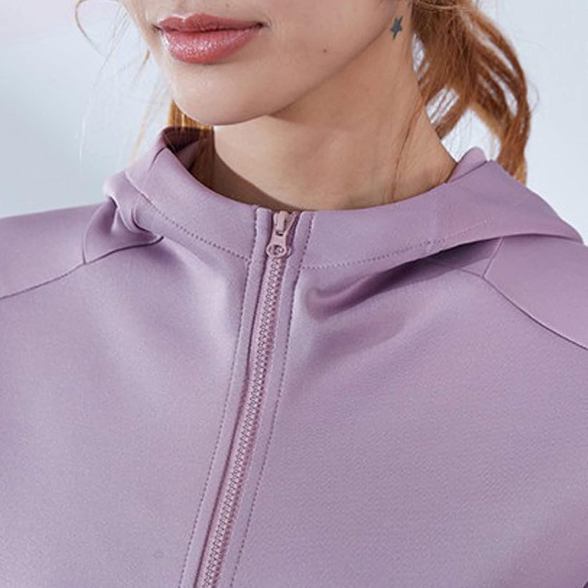 ⁦TOEE Women Sweatshirts Autumn Winter Sports Running Jackets Women Zipper Gym Yoga Hoodies Fitness Training Workout Jogging Outerwear Sportswear Top (Color : Gray, Size : Small)⁩ - الصورة ⁦5⁩