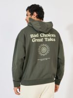 ⁦هودي كبير الحجم مطبوع عليه رسومات امامية وخلفية للرجال من ستايلي⁩ - الصورة ⁦6⁩