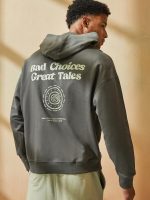 ⁦هودي كبير الحجم مطبوع عليه رسومات امامية وخلفية للرجال من ستايلي⁩ - الصورة ⁦7⁩