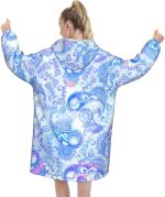 ⁦سويت شيرت بطانية، هودي كبير الحجم، فلانيل دافئ ومريح، مناسب للبالغين من الرجال والنساء⁩ - الصورة ⁦3⁩