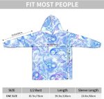 ⁦سويت شيرت بطانية، هودي كبير الحجم، فلانيل دافئ ومريح، مناسب للبالغين من الرجال والنساء⁩ - الصورة ⁦6⁩