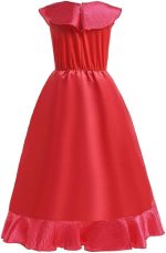 ⁦ليتو انجليس فستان الاميرة ايلينا التنكري لحفلات اعياد الميلاد للبنات مقاس من 5 الى 10 سنوات، احمر⁩ - الصورة ⁦2⁩