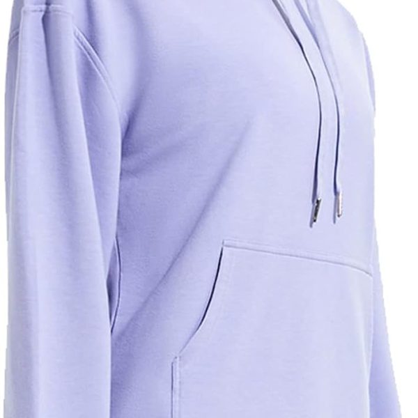 سويت شيرت حريمي من TOEE للخريف والشتاء جديد بأكمام طويلة ودافئ للجري سترة رياضية في الهواء الطلق سترة رياضية رياضية رياضية ترفيهية بقلنسوة (اللون: أرجواني، المقاس: X-Large)