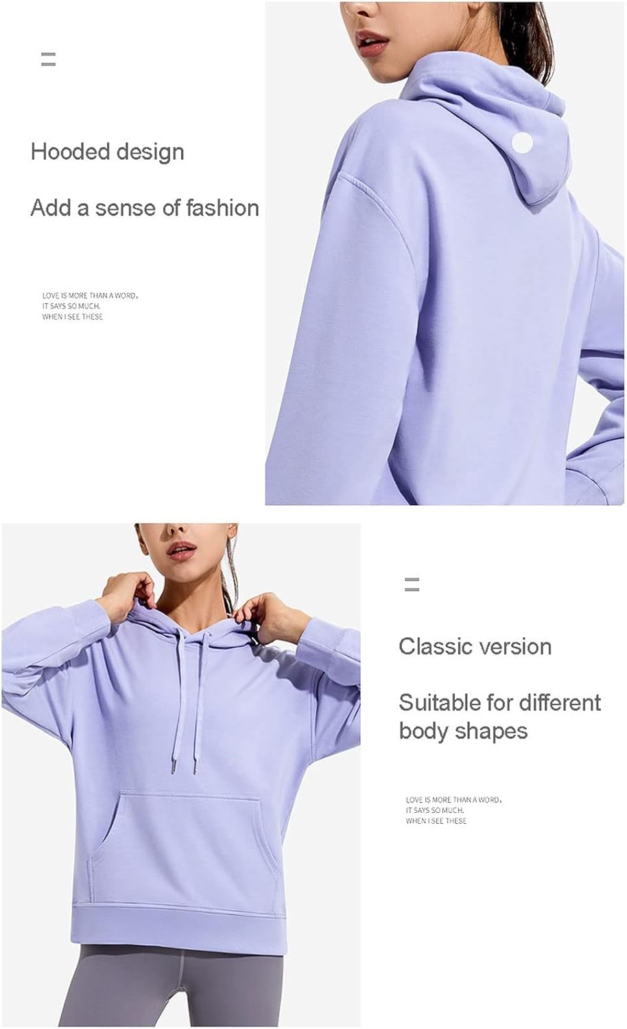 ⁦Women Sweatshirts Fall Winter Women's New Sports Long-sleeve Warm Loose Running Jacket Outdoor Sports Fitness Leisure Fashion Hoodie (Color : Gray, Size : X-Large)⁩ - الصورة ⁦3⁩