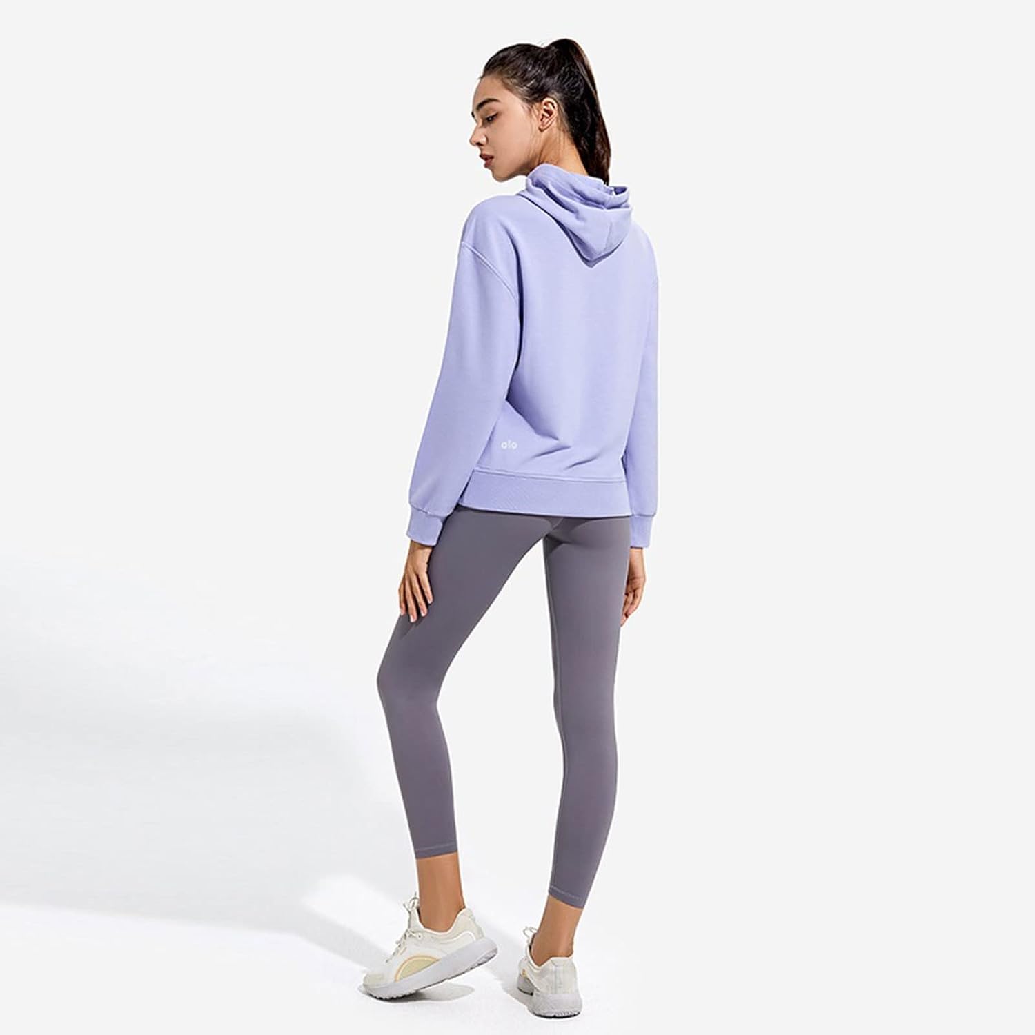 ⁦Women Sweatshirts Fall Winter Women's New Sports Long-sleeve Warm Loose Running Jacket Outdoor Sports Fitness Leisure Fashion Hoodie (Color : Gray, Size : X-Large)⁩ - الصورة ⁦8⁩