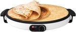 ⁦Biki Electric Pancake & Crepe Maker 45CM Non-Stick Hot Plate with Raised Edges for Reduced Wastage/Adjustable Temperature/Wooden Spreader & Spatula Included | صانع الكريب الكهربائي 45 سم 1800 واط⁩ - الصورة ⁦3⁩