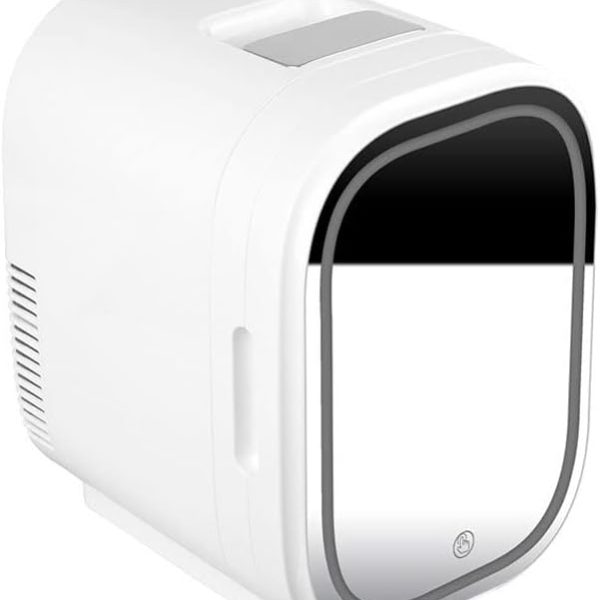 BBFVJRDD Mini fridge for office الثلاجة مع قاد مصباح مرآة كاملة ماكياج مصغرة كهربائية محمولة مرآة ماكياج جمال الثلاجة 8L غرفة نوم أنثى