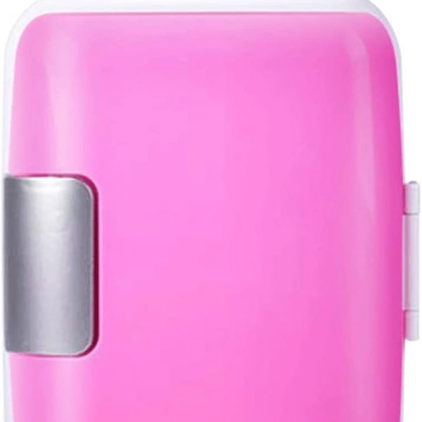 ثلاجة صغيرة للمكتب والسيارة والمنزل من بي بي اف في جيه ار دي دي، ثلاجة صغيرة محمولة 12 فولت، ثلاجة بضاغط ومبرد للسيارة والمنزل والشاحنات والقوارب (بينك)