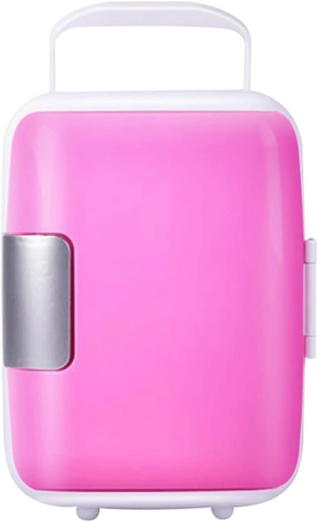 ثلاجة صغيرة للمكتب والسيارة والمنزل من بي بي اف في جيه ار دي دي، ثلاجة صغيرة محمولة 12 فولت، ثلاجة بضاغط ومبرد للسيارة والمنزل والشاحنات والقوارب (بينك)