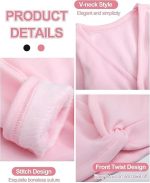 ⁦NALACAL 2pcs Girls Ballet Wrap Tops, Long Sleeve Velvet Cardigan Shawl and Dance Sweater – Bodysuit Cover-Up for Autumn and Winter, Suitable for 3-13 Years (Pink & Black, 110cm)⁩ - الصورة ⁦2⁩