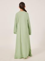 ⁦فستان ماكسي مطرز بأكمام واسعة شكل جرس للبنات من ستايلي⁩ - الصورة ⁦5⁩