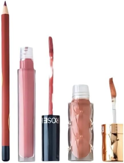 مجموعة احمر شفاه هيدريت اند مات فيلفيت من روز بيري - 3 قطع (كونتور، احمر شفاه، لامع) بيرفكت نود