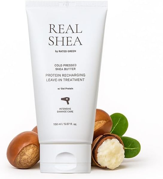 RATED GREEN Real Shea Protein Recharge Leave-in Treatment, 5.07 fl oz - Organic Shea Butter Deep Conditioning Hair Mask Treatment for Dry, Frizzy, Damaged Hair