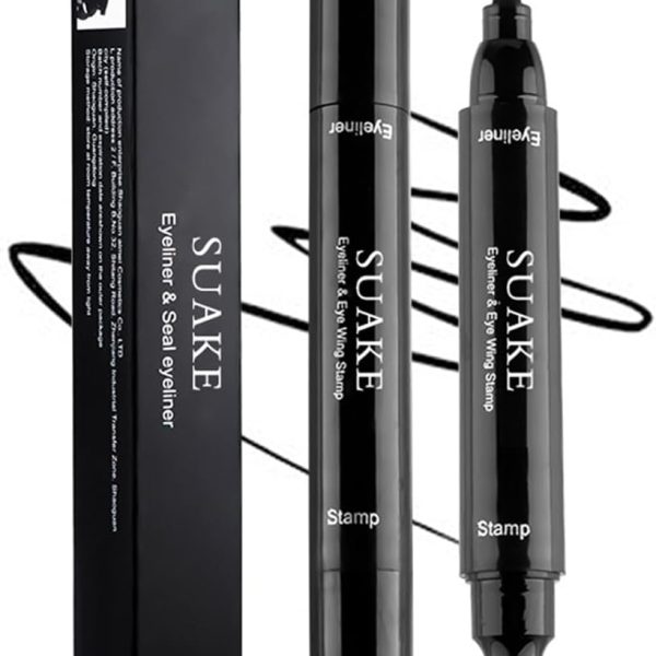 L&Wen Liquid Eyeliner Stamp Pencil, Quick Drying Long Lasting Waterproof Liquid Eyeliner Pencil, Easy to Use Eye Makeup Wear, Newbie Friendly