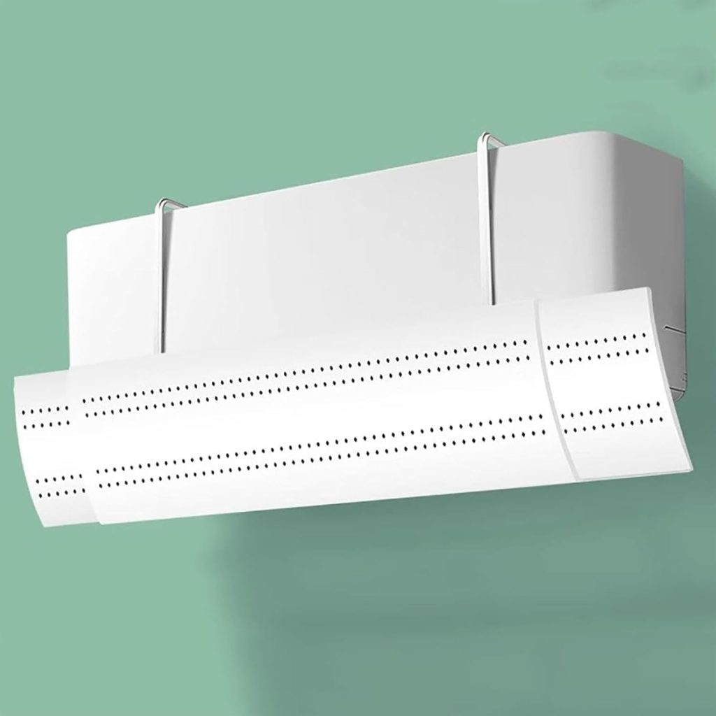 عاكس هواء لمكيف الهواء من لوسيفا، ابيض، بلاستيك، غير مقاوم للماء، مثالي لمكيفات سبليت (60-125 سم، 20 سم)، تدفق قابل للتعديل، سهل التركيب، راحة موسمية، سهل الصيانة