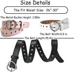 ⁦Bukela 5 Pieces Girls Fashion Belt PU Leather Belts Cute Heart Shape With Metal Buckle Elastic Stretch Adjustable Waist Belt for Girls Jeans Dress⁩ - الصورة ⁦3⁩