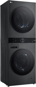 ⁦LG Front Automatic Washing Machine, 13 Kg Capacity, 100% Tumble Dry, 10 Kg Built-In Dry, Front Load With Center Control Panel, Korean, Black - WK1310BST⁩ - الصورة ⁦2⁩