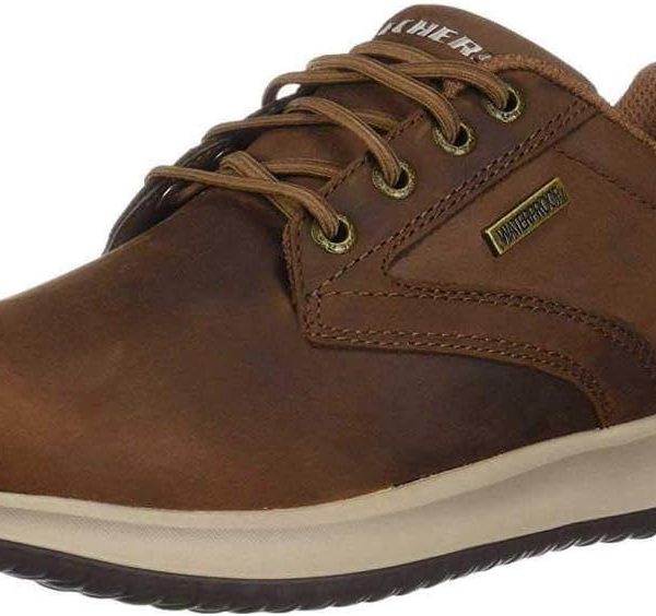 Skechers Men's Delson-Antigo Waterproof Bungee Slip on Sneaker