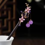 ⁦Aputue Wooden Hair Pins, Set of 3 Traditional Chinese Hair Sticks, Elegant Floral Hair Pins for Women, Ideal for Weddings and Special Occasions⁩ - الصورة ⁦7⁩
