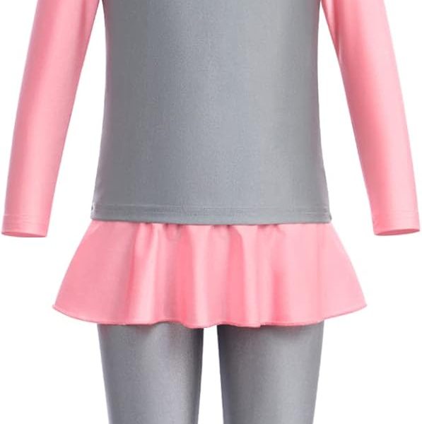 OwlFay Mu Swimsuit For Girls Kid Modest Full Cover Hijab Burkini Islamic Top Pants Cap Costume 3Pcs Set