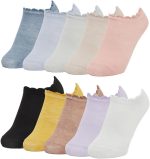 Styli Girls Set Of 10 - Scallop Edge Ankle Socks