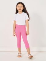 ⁦Styli Girls Elastic Waistband Basic Capri Length Leggings⁩ - الصورة ⁦3⁩