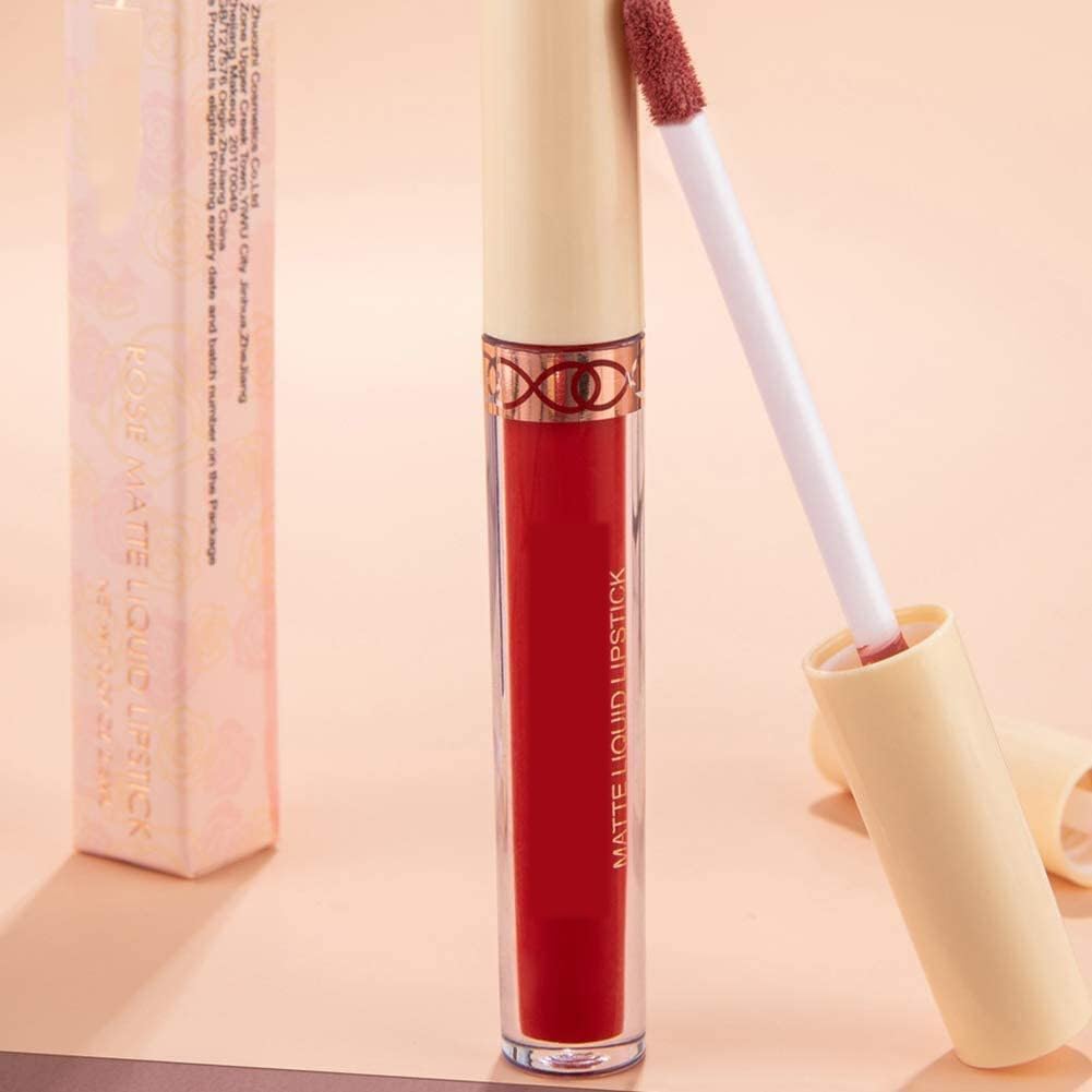 51GZ1RMfWpL._AC_SL1001_.jpg مجموعة احمر شفاه سائل مات من 6 قطع، كوب مقاوم للماء ويدوم طويلا، احمر شفاه غير لامع يدوم 24 ساعة، مناسب للاستخدام في المكياج للنساء، مكياج ملمع شفاه احترافي - الصورة 2