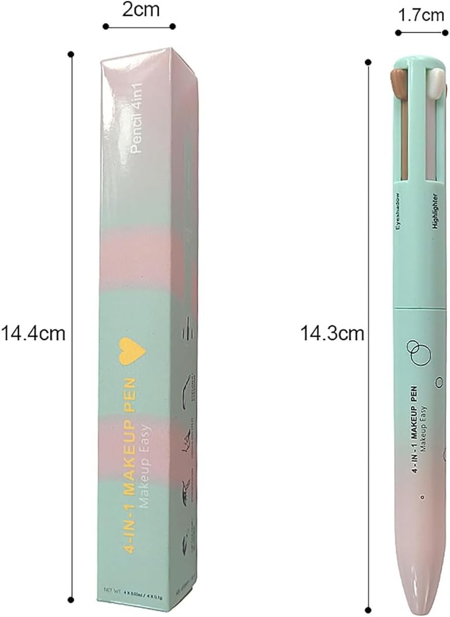 51K9MIPIbhL._AC_SL1500_.jpg 4 in 1 Makeup Pen, Eyebrow/Eyeliner, Eyeshadow, Highlighter, Lip Liner - Waterproof, 4 Color Portable Beauty Pen for Daily & Travel Makeup, Easy-To-Apply, 1 Count - الصورة 4