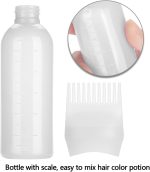 ⁦Serlium Root Comb Applicator - 160ml Lightweight Oil Bottle for Scalp Treatment and Hair Coloring with Graduated Scale Bottle Brush (White)⁩ - الصورة ⁦8⁩