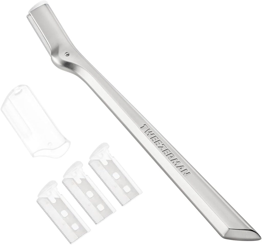 Tweezerman Eyebrow Razor with 3 Replacement Blades and Safety Cap