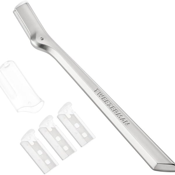 Tweezerman Eyebrow Razor with 3 Replacement Blades and Safety Cap