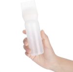 ⁦Serlium Root Comb Applicator - 160ml Lightweight Oil Bottle for Scalp Treatment and Hair Coloring with Graduated Scale Bottle Brush (White)⁩ - الصورة ⁦9⁩
