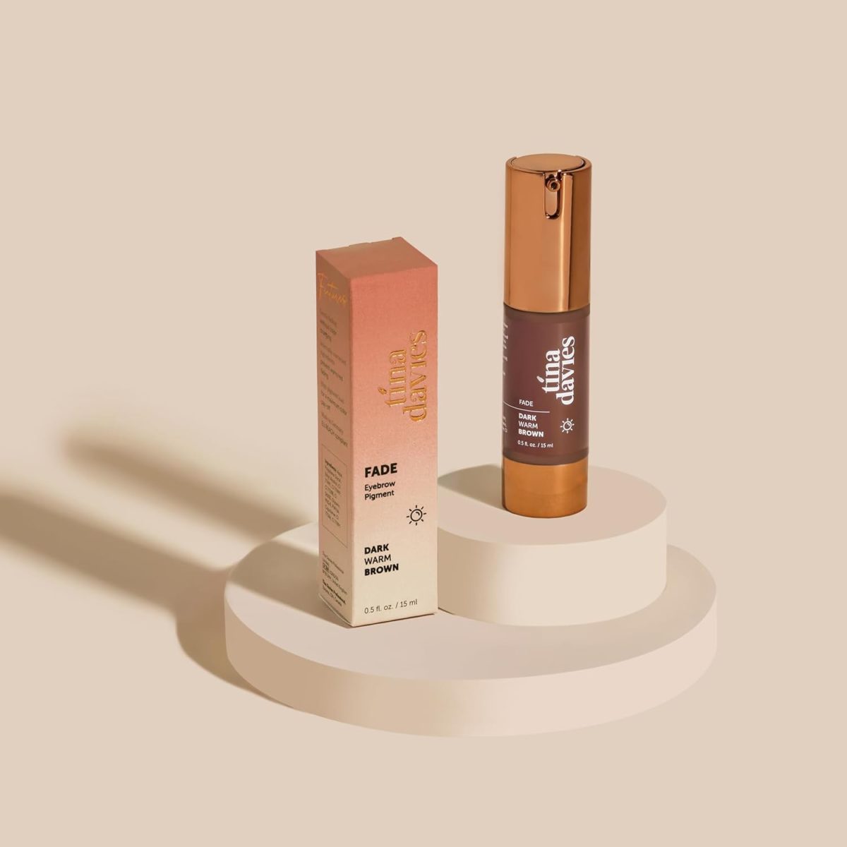 ⁦Tina Davies FADE Eyebrow Pigments, Dark Warm Brown 15ml⁩ - الصورة ⁦3⁩