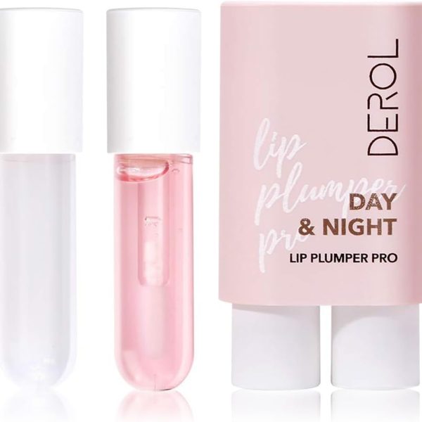 L&Wen Lip Care Kit with Natural Lip Plumper and Lip Care Serum, Hydrating Moisturizing Repairing Peeling Exfoliating Lip Treatment, Lip Gloss for Fuller Lips 2Pcs