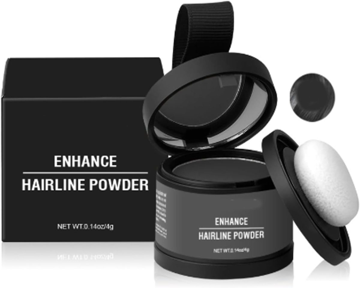 Hairbear Hair Filler,Hairline Shadow Powder,Hairline Powder Instantly Conceals,Instant Volume&scalp Coverage for Thinning Hair,Fast & Full Care, 100% Water Sweat Resistant (L, Dark gray)