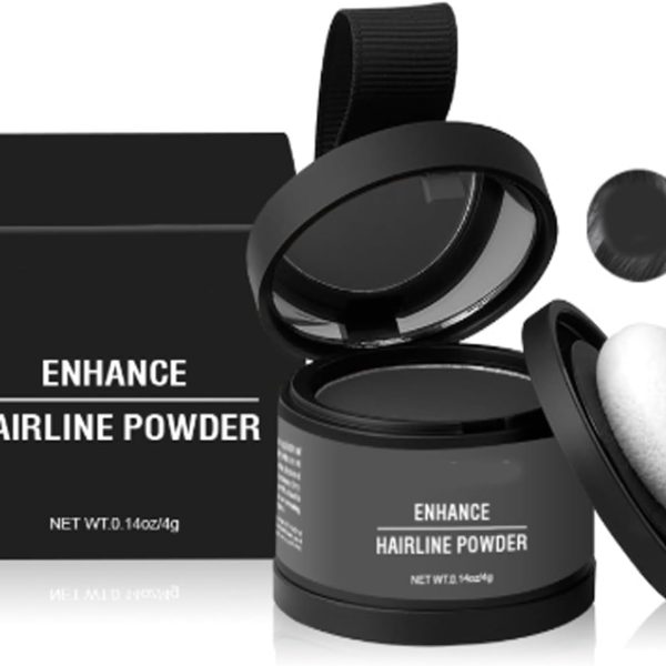 Hairbear Hair Filler,Hairline Shadow Powder,Hairline Powder Instantly Conceals,Instant Volume&scalp Coverage for Thinning Hair,Fast & Full Care, 100% Water Sweat Resistant (L, Dark gray)