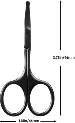 ⁦Oasisgalore Premium Nose Hair Scissors for Men Women, Facial Hair Small Grooming Scissors, Curved Safety Blades with Rounded Tip for Trimming Small Details Facial Hair, Ear Hair, Eyebrow - Black⁩ - الصورة ⁦2⁩