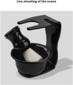 ⁦Men's Shaving Kit, Facial Cleaning Bowl, Beard Brush, Razor Stand, Beard Care⁩ - الصورة ⁦6⁩